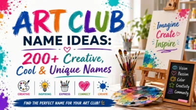Art club name ideas with 200+ creative, cool, and unique names