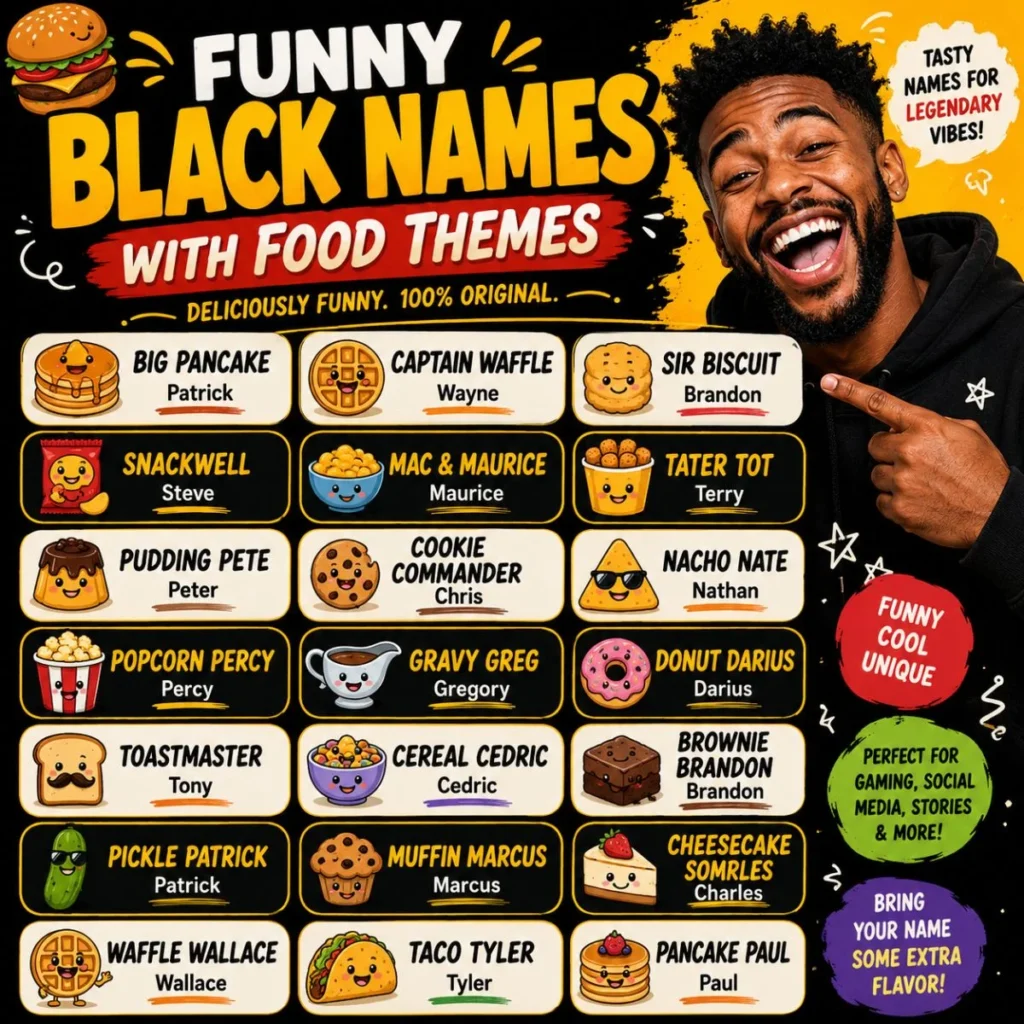 Short funny Black male names with playful, memorable nickname ideas for gaming and more