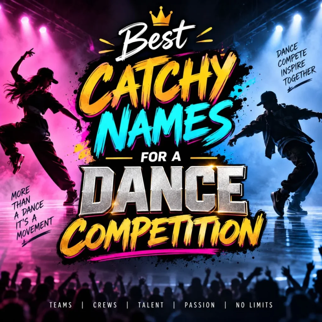 Best catchy names for a dance competition with energetic dancers and colorful stage lights