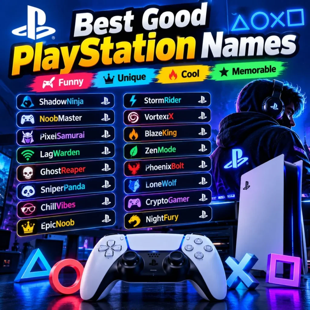 Best good PlayStation names with cool, unique, funny, and memorable gaming username ideas