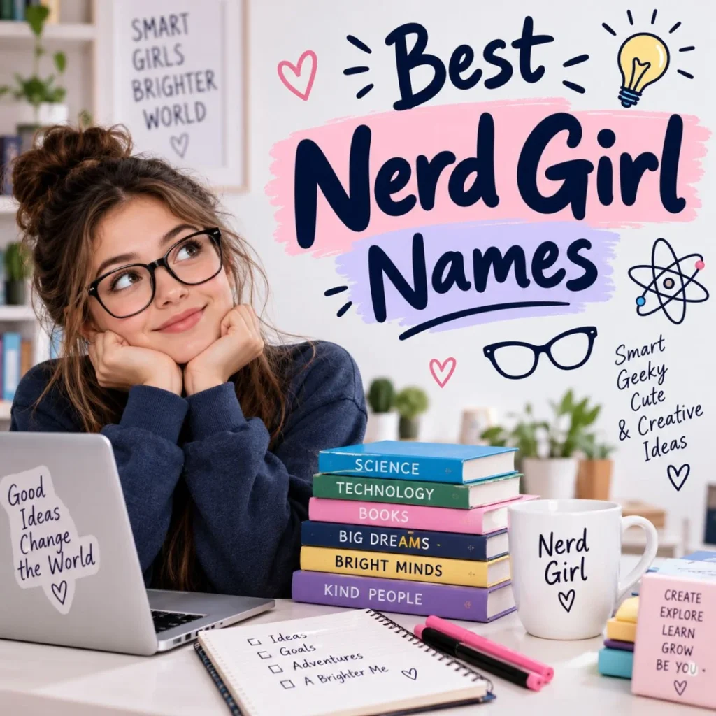 Best nerd girl names with a smart, cute, bookish, and creative theme