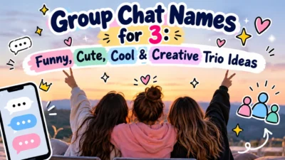 Group chat names for 3 with funny, cute, cool and creative trio ideas